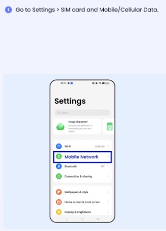 Step 2: Access SIM Settings